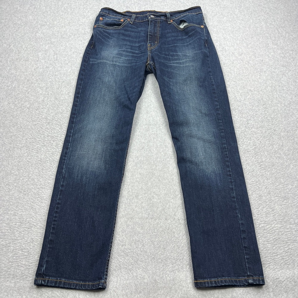 Levi's 511 Jeans Mens 34x32 Blue Dark Wash Slim Fit Straight Stretch Whiskered